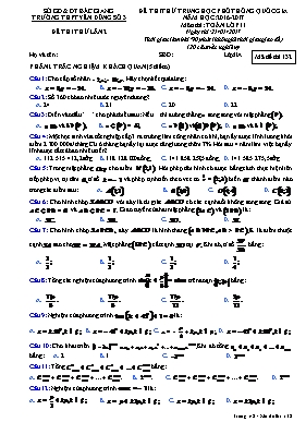 Đề thi thử trung học phổ thông quốc gia môn thi Toán lớp 11 - Lần 2